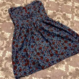 Heart shaped corset dress w/Blue and red roses